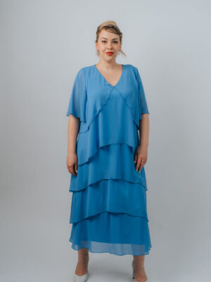Rochie azure cu straturi